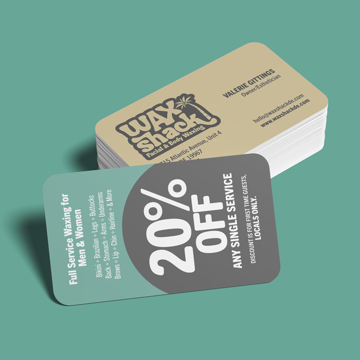 Wax Shack 20% Off business cards Wax Shack 20% Off business cards