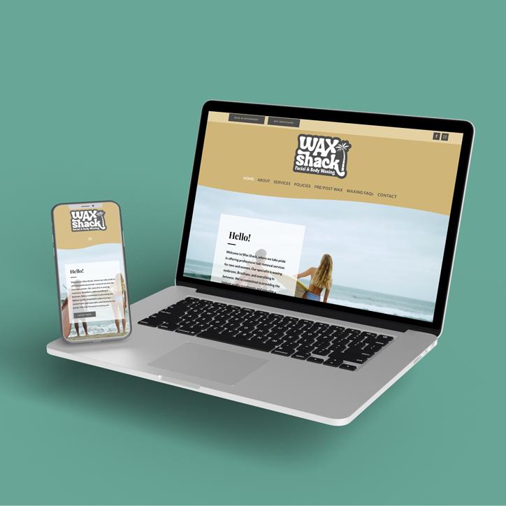 Wax Shack website on an iphone and laptop Wax Shack website on an iphone and laptop